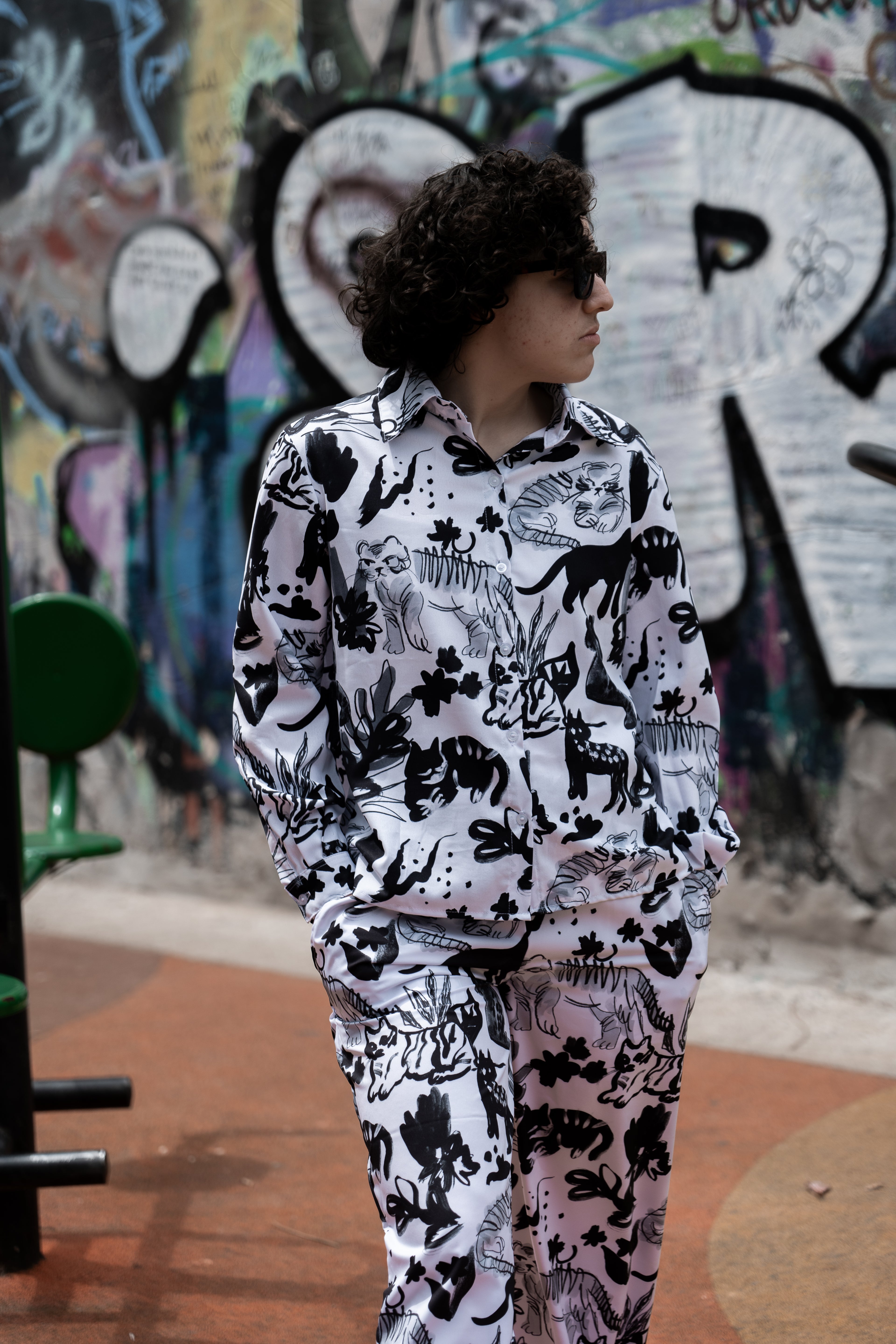 Camisa de manga larga Gatos y Flores - TRAZOS